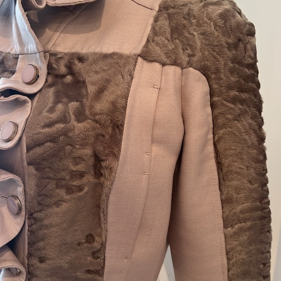 VALENTINO TechnoCOUTURE JACKET Beautiful Nude Color with Lamb fur insert Size 10 - Picture 4 of 15